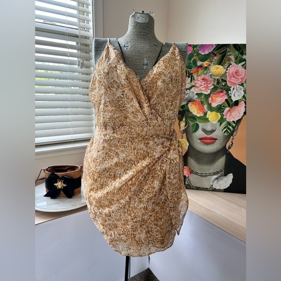 NWT ASOS SLEEVELESS WRAP SILHOUETTE, PLUNGE NECKLINE, COCKTAIL, SEXY, Sz. US 14 - Picture 1 of 8